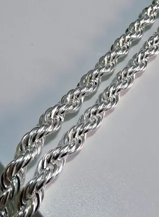 Collar y Pulsera de Plata 925 - 60/65 cm - Tejido