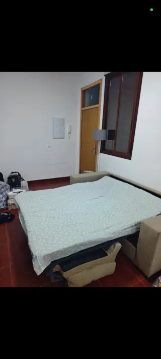 Sofá Cama Beige y Blanco