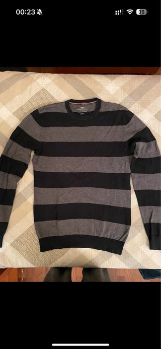 Maglioncino a righe grigio e nero