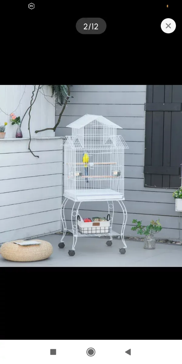 Jaula para pájaros con ruedas