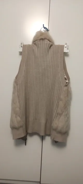 Chaleco mujer Sfera Piel Conejo Talla S Beige