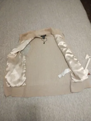 Chaleco mujer Sfera Piel Conejo Talla S Beige