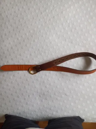 Cinturón de cuero hombre marrón y verde T.100