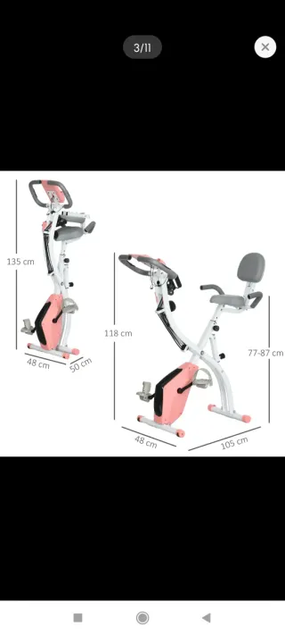 Bicicleta Estática Plegable Ajustable