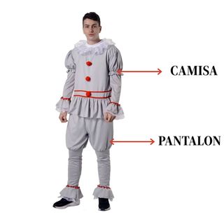 Disfraz Payaso Terror Halloween Talla XL