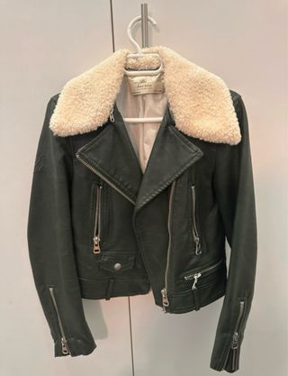 Chaqueta Zara Piel Sintética Verde