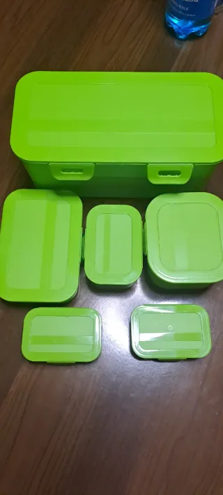 Set 6 contenitori porta pranzo verdi