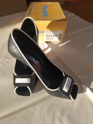 Zapatos tacón Marypaz negros y blancos talla 36