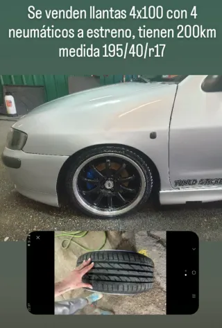 Llantas 4x100 R17 con neumáticos 195/40