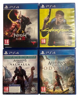 Pack 4 Juegos PS4: Nioh 2, Cyberpunk, Valhalla, Od