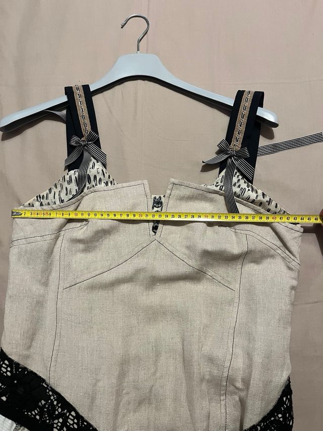 Vestido Bleu Blanc Rouge Beige Multicolor