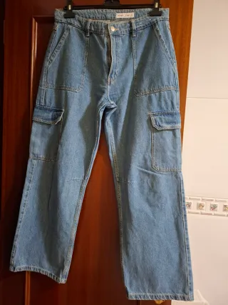 Pantalón vaquero cargo azul