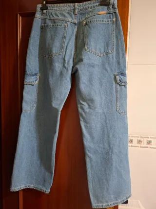 Pantalón vaquero cargo azul