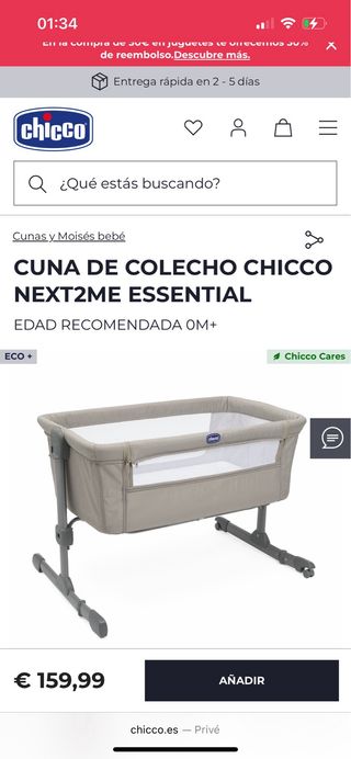 Cuna Chicco next to me