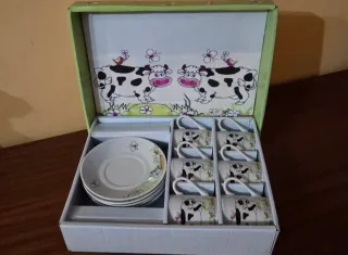 Juego de café porcelana vacas