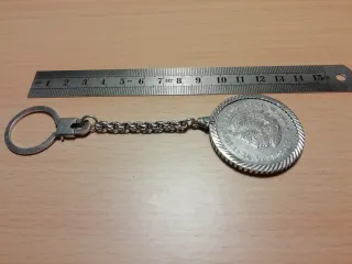 Llavero Moneda Plata Mexico 5 Pesos Cuauhtemoc