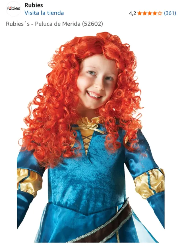 Peluca Niña Mérida Brave Rubies