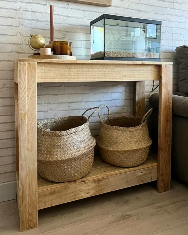 Console di ricezione sostenibile in stile rustico