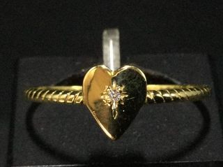 Anillo Corazón Oro 18k con Diamante