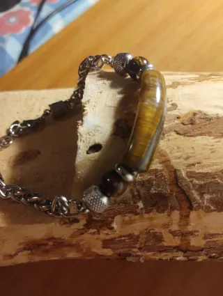 Pulsera Ojo de Tigre y Acero