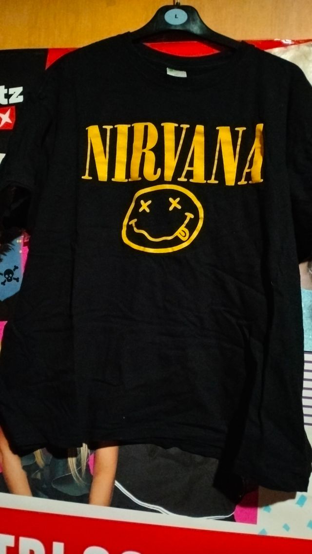 T-Shirt Nirvana Smiley Nero Taglia L/XL