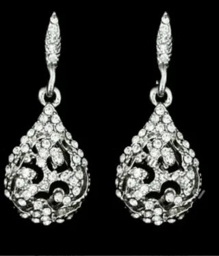 Pendientes Plata Ley y Turmalina Negra