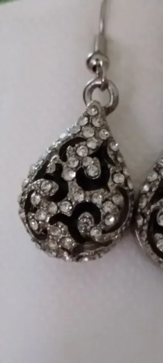 Pendientes Plata Ley y Turmalina Negra