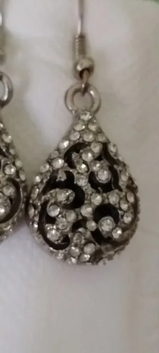 Pendientes Plata Ley y Turmalina Negra