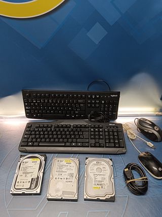 Informática. Memorias RAM + ratones , teclados y cables.