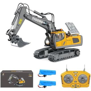 Excavadora Control remoto Modelo BC1043 Juguete de excavadora teledirigida, 11 canal 1:20 RC excavadora con pala de metal, con luz y efectos de sonido