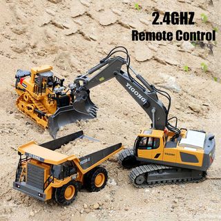 Excavadora Control remoto Modelo BC1043 Juguete de excavadora teledirigida, 11 canal 1:20 RC excavadora con pala de metal, con luz y efectos de sonido