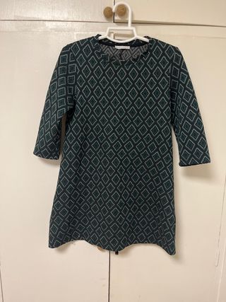 Vestido retro estampado verde