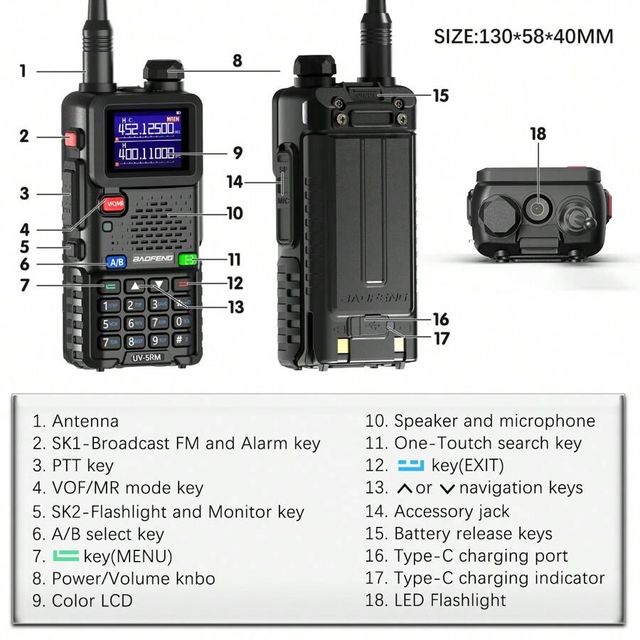 Kit de 2 Walkie Talkies Baofeng UV-5RM 5-15 km