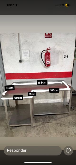 Mesa de acero inoxidable industrial