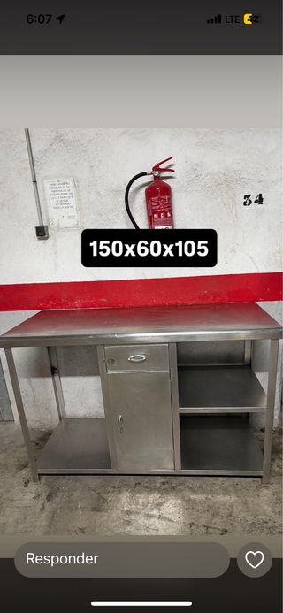 mueble café acero inoxidable 150x60x105