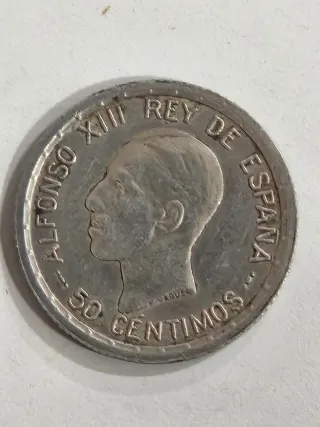 Moneda de plata de 50 Céntimos Alfonso XIII 1926