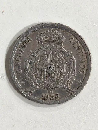 Moneda de plata de 50 Céntimos Alfonso XIII 1926