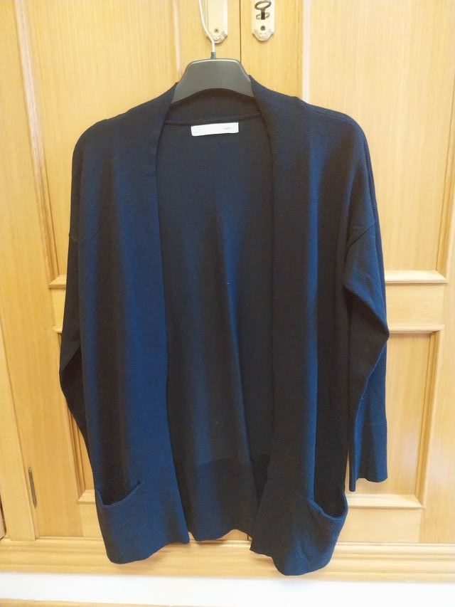 Chaqueta cardigan mujer entretiempo azul marino