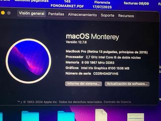 MacBook Pro Retina 2015 Plata