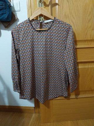 Blusa de vestir mujer estampado geométrico