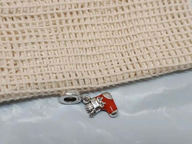 Pandora Charm Calza Natale Rossa Argento