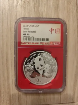 Moneda Panda 2024 China S10Y NGC MS70