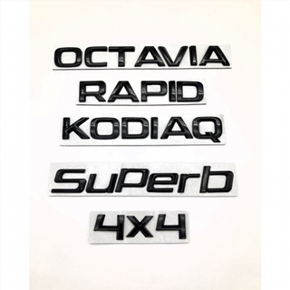 EMBLEMA LOGO TRASERO SKODA 4X4 NEGRO