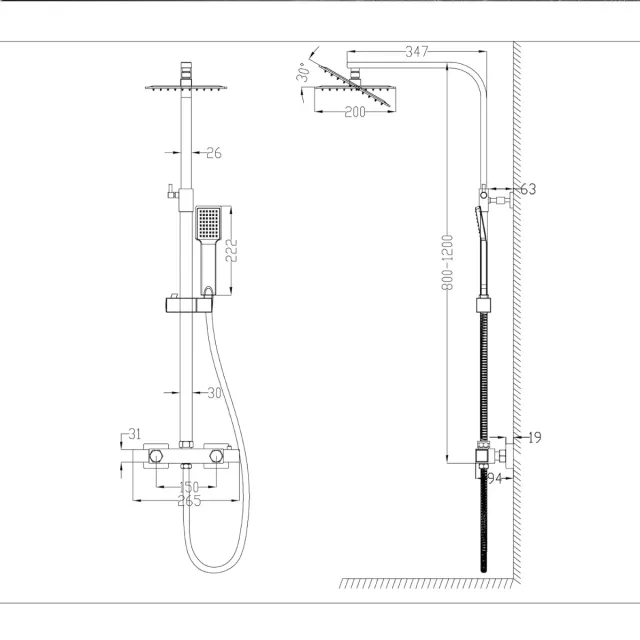 Columna Ducha Termostática