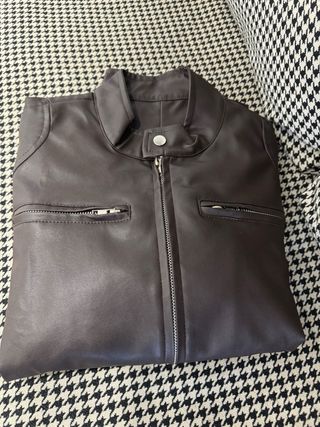 Chaqueta marrón efecto piel marrón talla S