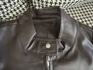 Chaqueta marrón efecto piel marrón talla S