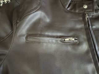 Chaqueta marrón efecto piel marrón talla S