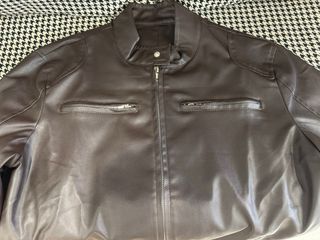 Chaqueta marrón efecto piel marrón talla S