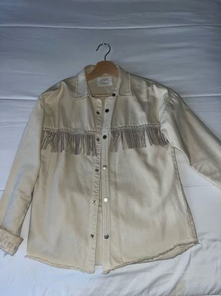 Chaqueta Zara Beige con Brillantes