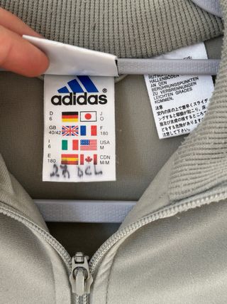 Chaqueta Adidas Vintage 90s Gris Negra